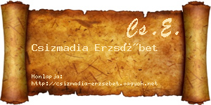 Csizmadia Erzsébet névjegykártya