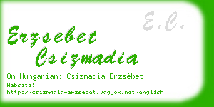 erzsebet csizmadia business card