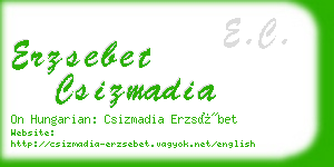 erzsebet csizmadia business card